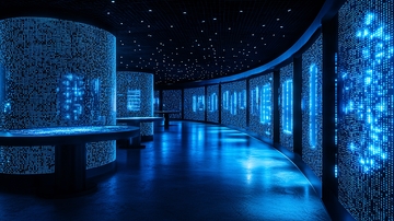 蓝色光影未来感展厅