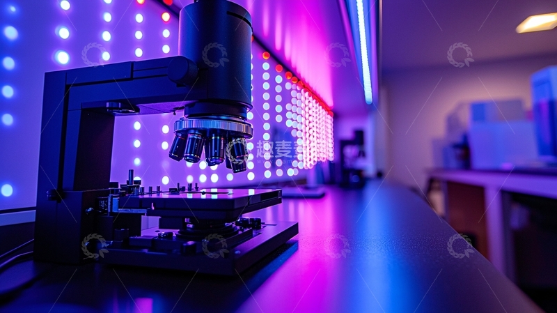 高清大图下载【趣麦麦图】显微镜与彩色光背景