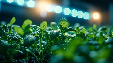 室内植物生长特写