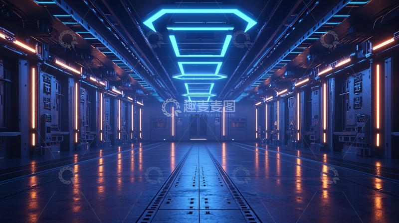 高清大图下载【趣麦麦图】未来感走廊