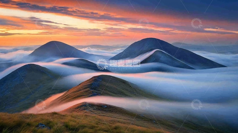 高清大图下载【趣麦麦图】云海山峰