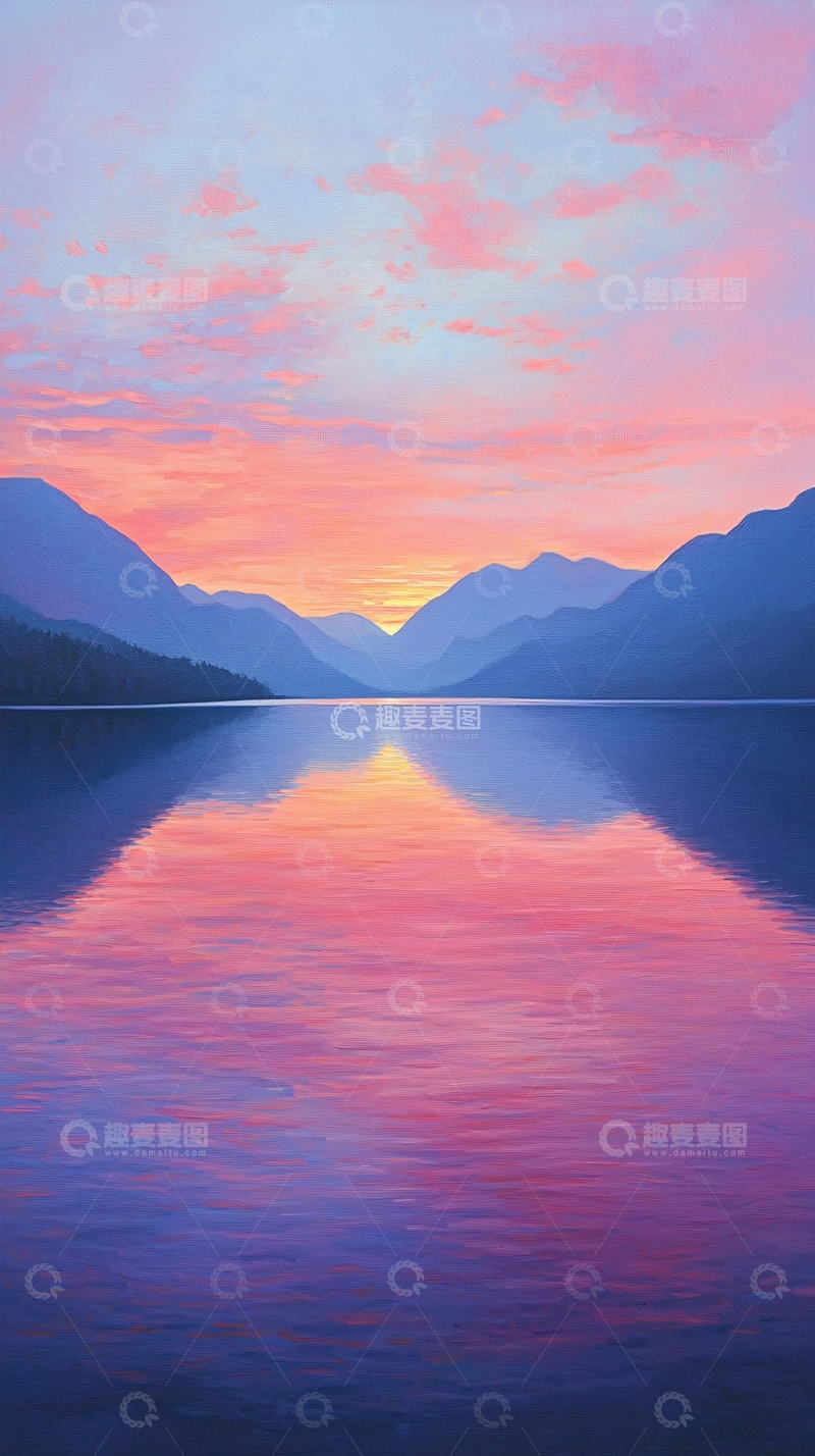 高清大图下载【趣麦麦图】粉色日出