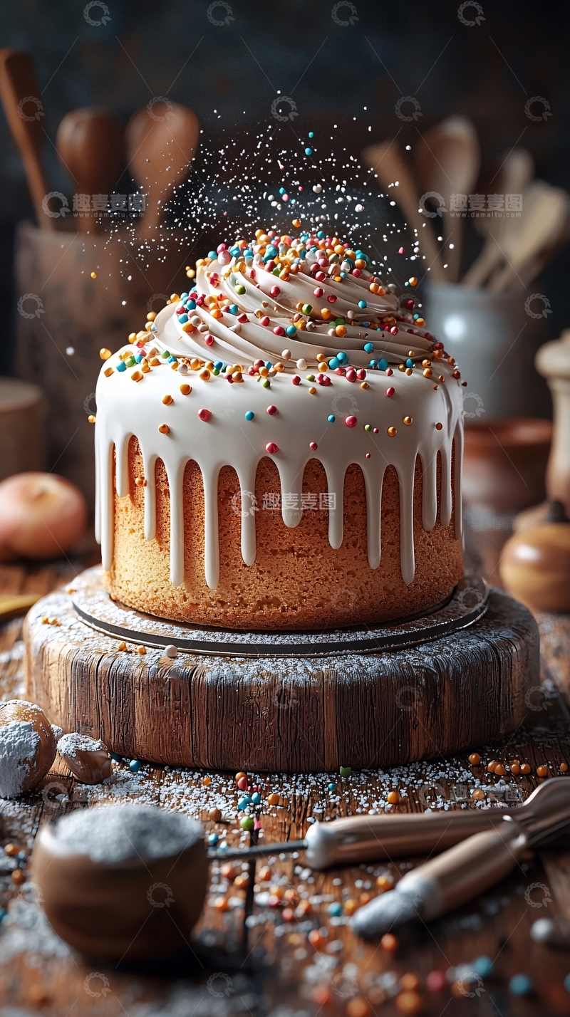 高清大图下载【趣麦麦图】精致甜美的奶油蛋糕