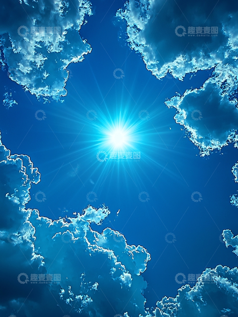 高清大图下载【趣麦麦图】耀眼阳光穿透云层