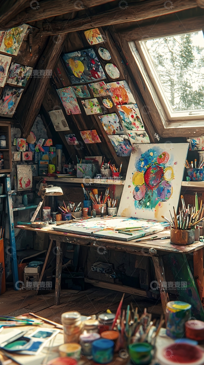 高清大图下载【趣麦麦图】阁楼艺术工作室
