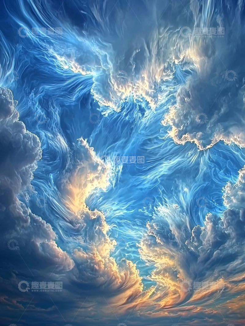 高清大图下载【趣麦麦图】壮丽的蓝天云海漩涡状