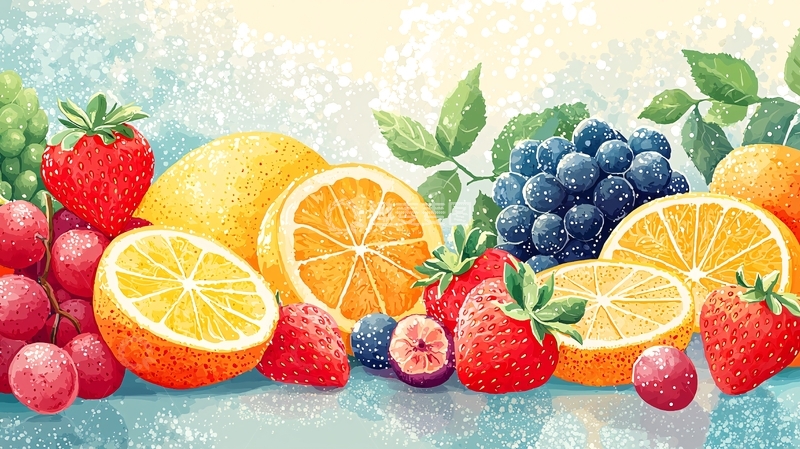 高清大图下载【趣麦麦图】色彩鲜艳的水果静物