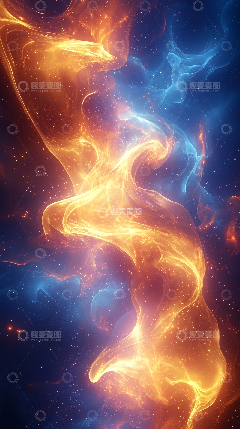 高清大图下载【趣麦麦图】火焰与冰霜交织的抽象图