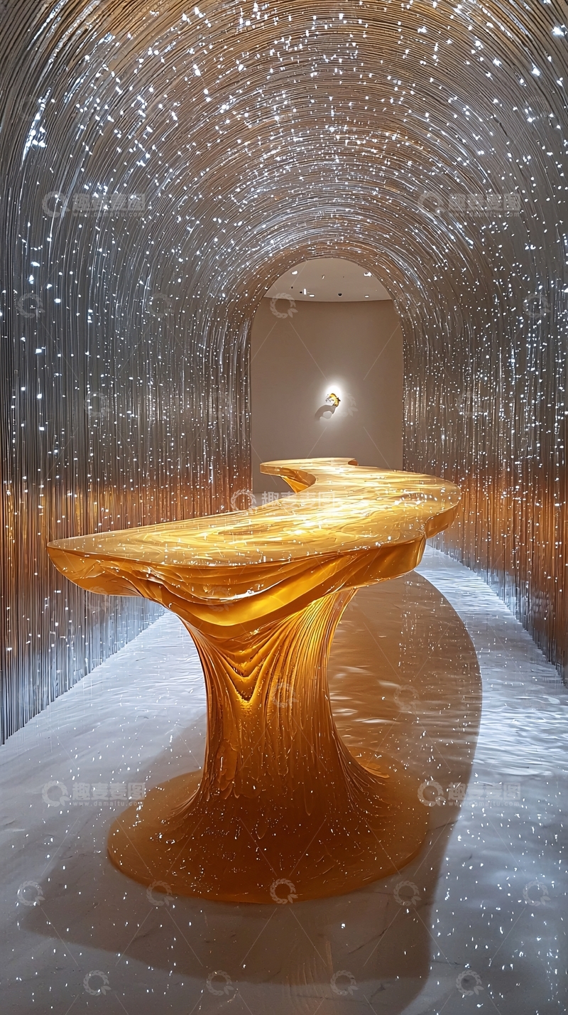 高清大图下载【趣麦麦图】奇幻隧道中的琥珀色桌子