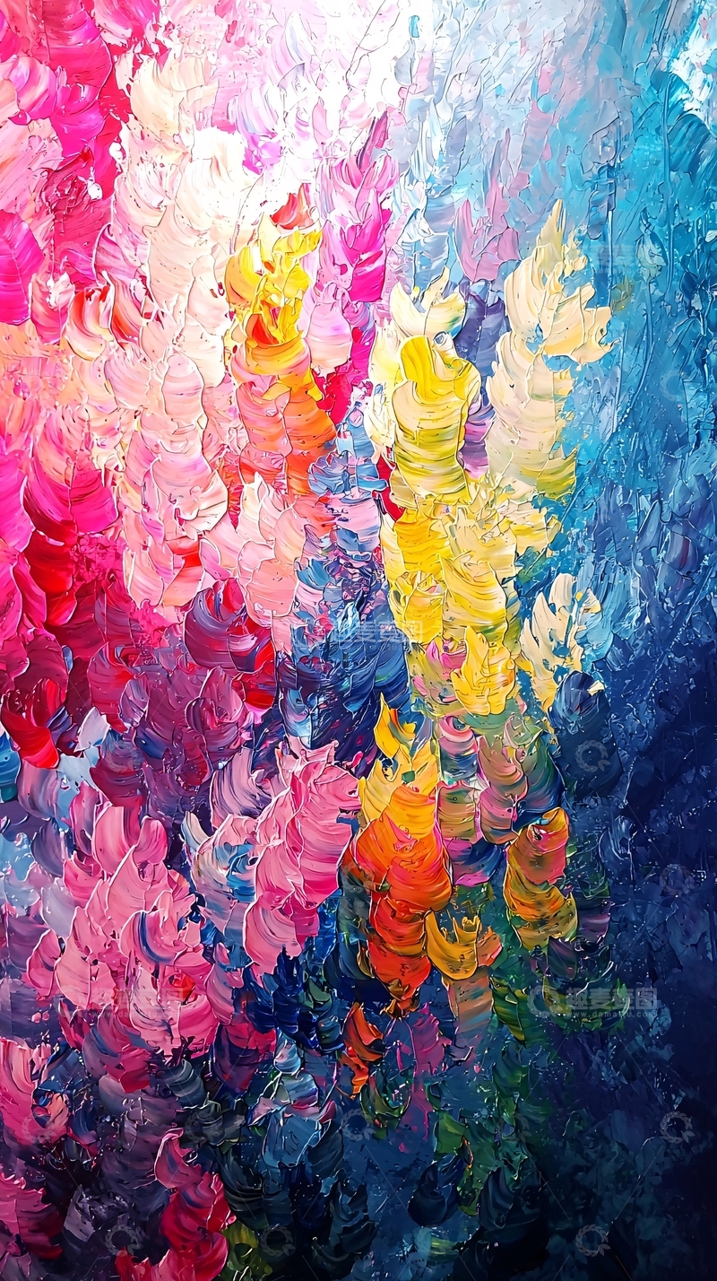 高清大图下载【趣麦麦图】绚丽多彩的抽象油画
