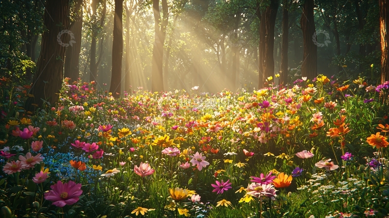 高清大图下载【趣麦麦图】阳光穿透森林