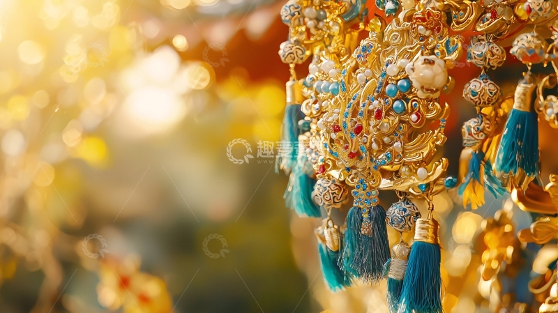 高清大图下载【趣麦麦图】金碧辉煌的中国传统饰品