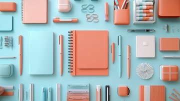 办公文具静物平铺