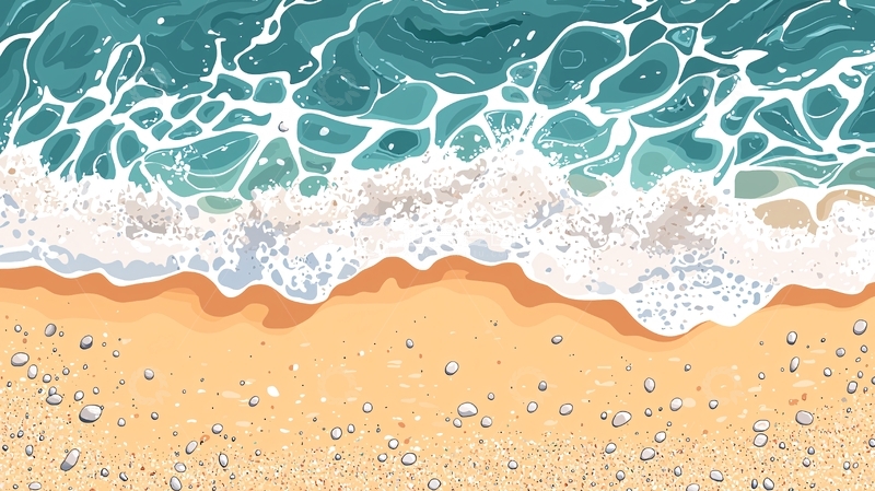 高清大图下载【趣麦麦图】波光粼粼的海岸线