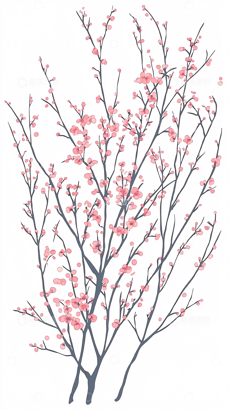 高清大图下载【趣麦麦图】粉色花枝