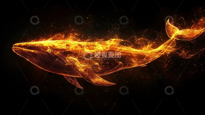 高清大图下载【趣麦麦图】火焰鲸鱼