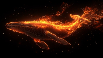 燃烧的鲸鱼在宇宙中
