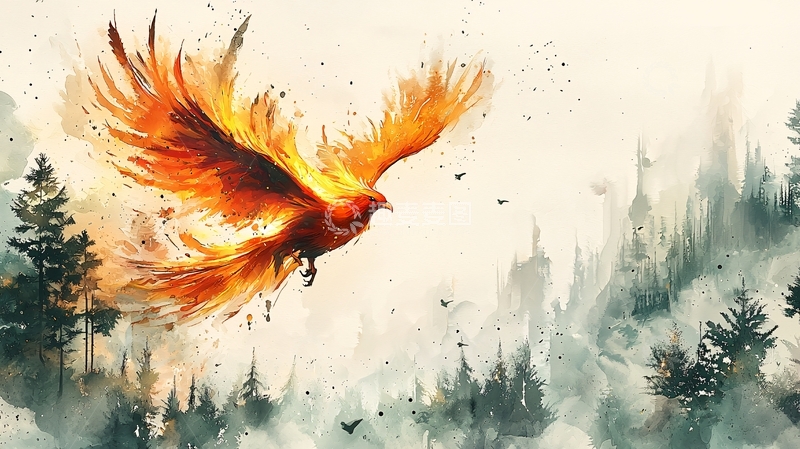 高清大图下载【趣麦麦图】火焰凤凰