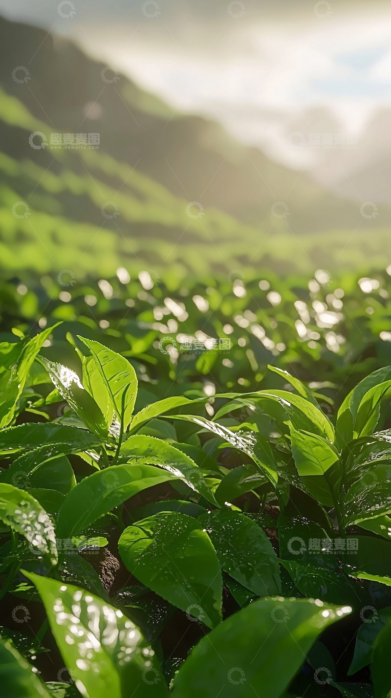 高清大图下载【趣麦麦图】阳光下的茶园