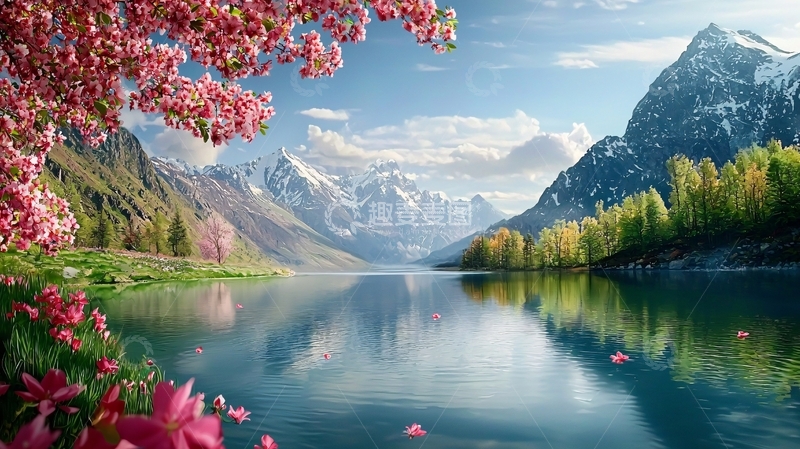高清大图下载【趣麦麦图】春天的湖光山色