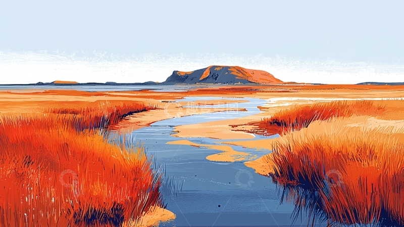 高清大图下载【趣麦麦图】广阔的沼泽地景观