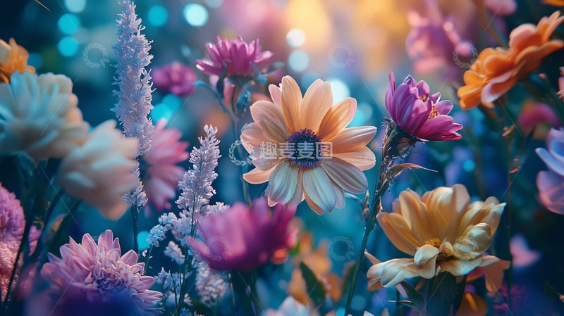 高清大图下载【趣麦麦图】梦幻多彩花田