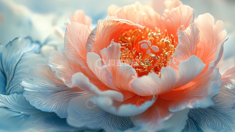 高清大图下载【趣麦麦图】粉色牡丹花特写