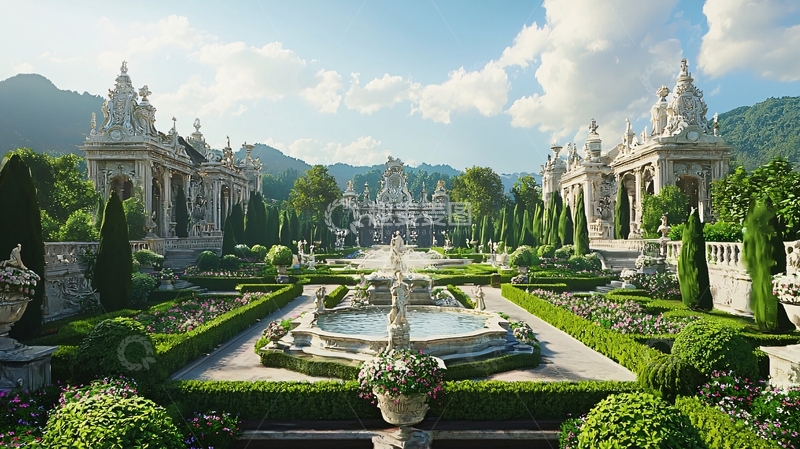 高清大图下载【趣麦麦图】欧式宫殿花园