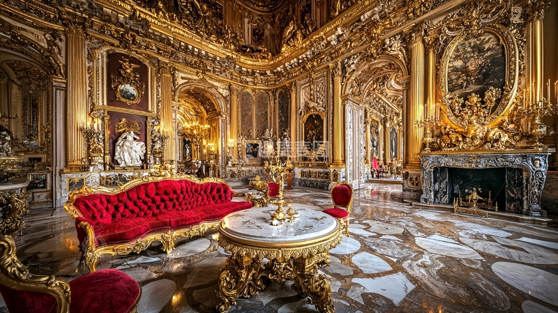 高清大图下载【趣麦麦图】奢华金色宫殿内部装饰