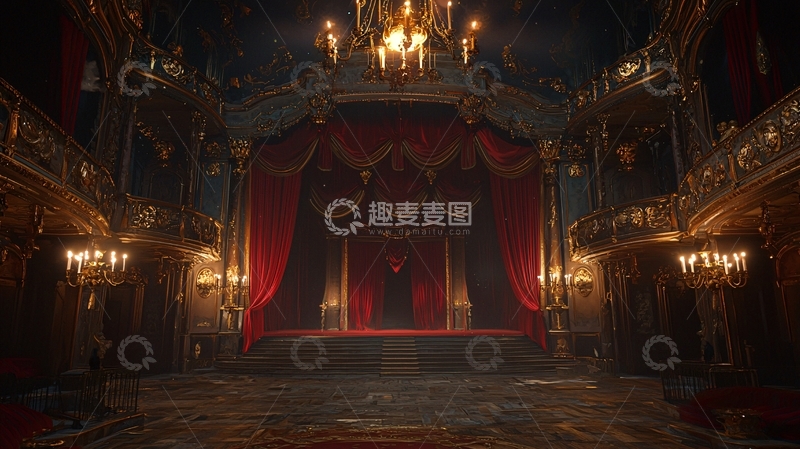 高清大图下载【趣麦麦图】奢华的金色宫殿大厅