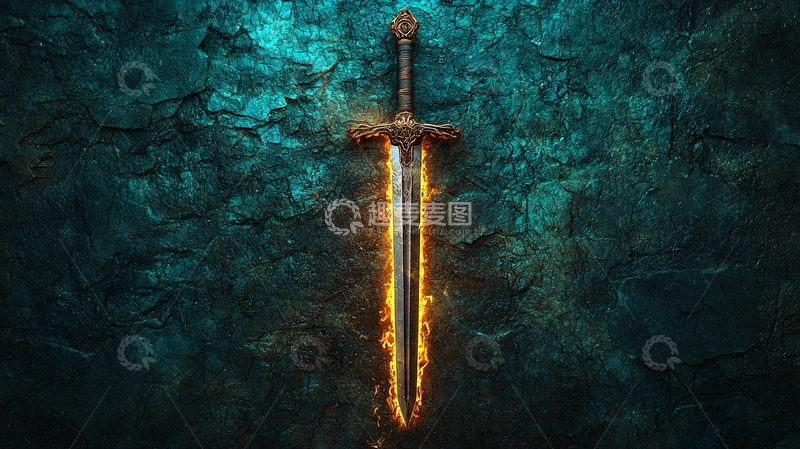 高清大图下载【趣麦麦图】火焰环绕的剑