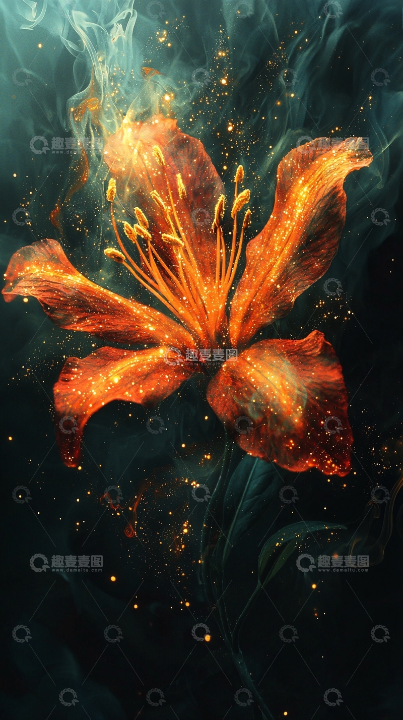 高清大图下载【趣麦麦图】火焰般绽放的花朵