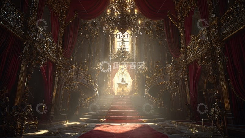 高清大图下载【趣麦麦图】华丽宫殿内部楼梯