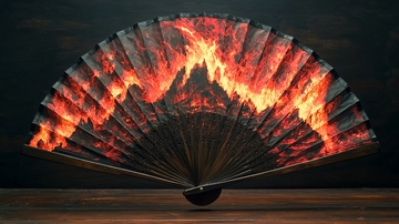 火焰山纹样的折扇