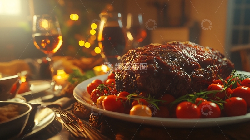 高清大图下载【趣麦麦图】烤肉圣诞大餐