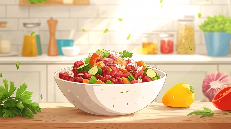 高清大图下载【趣麦麦图】美味红豆蔬菜沙拉