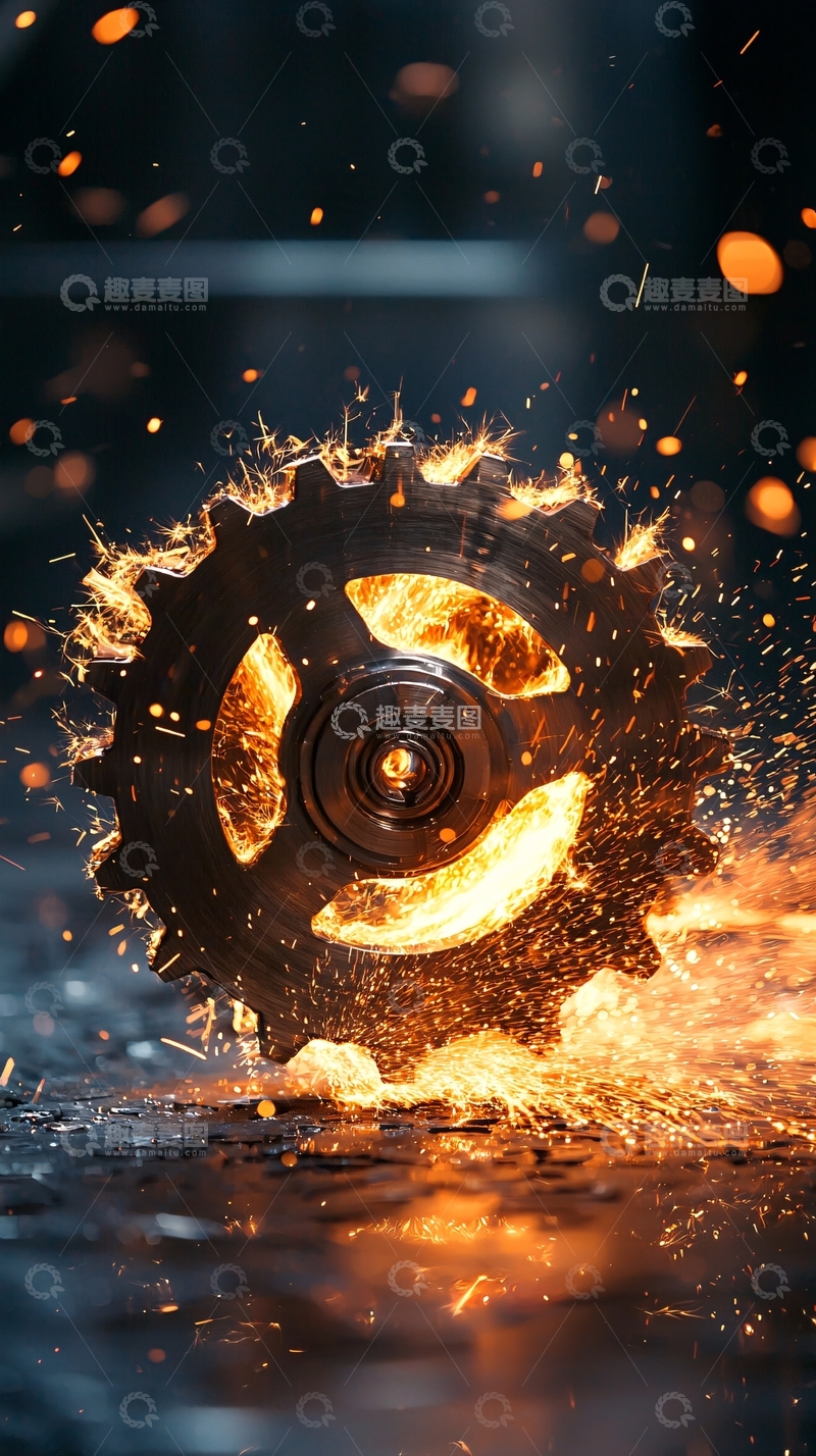 高清大图下载【趣麦麦图】炽热的金属齿轮