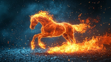 火焰燃烧的骏马