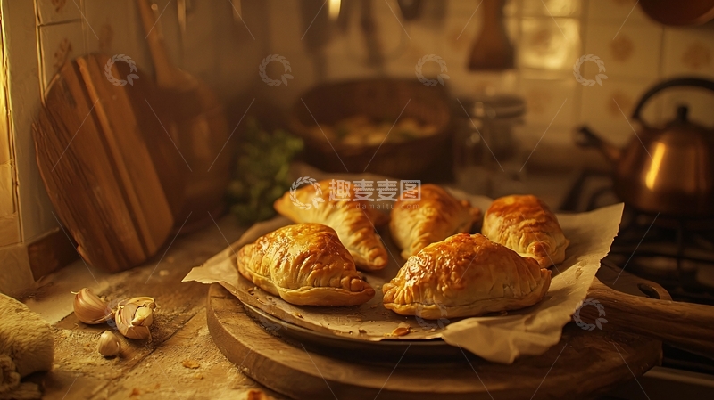 高清大图下载【趣麦麦图】烤箱烘焙的酥皮点心