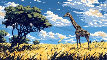 长颈鹿草原风景