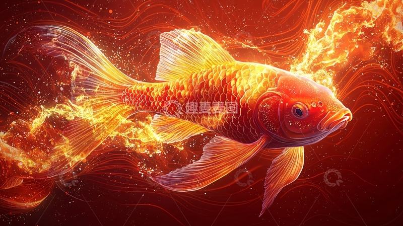 高清大图下载【趣麦麦图】燃烧的鱼