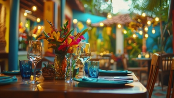 热带花园餐厅夜景