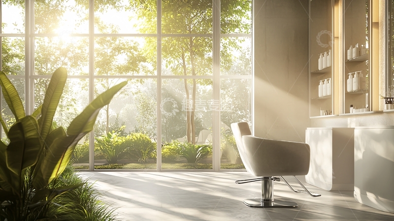 高清大图下载【趣麦麦图】阳光洒满绿意盎然的沙龙