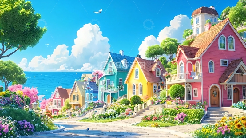 高清大图下载【趣麦麦图】彩色房屋