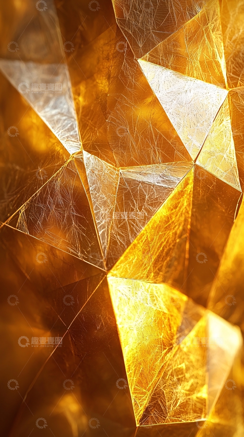 高清大图下载【趣麦麦图】金色多边形抽象背景