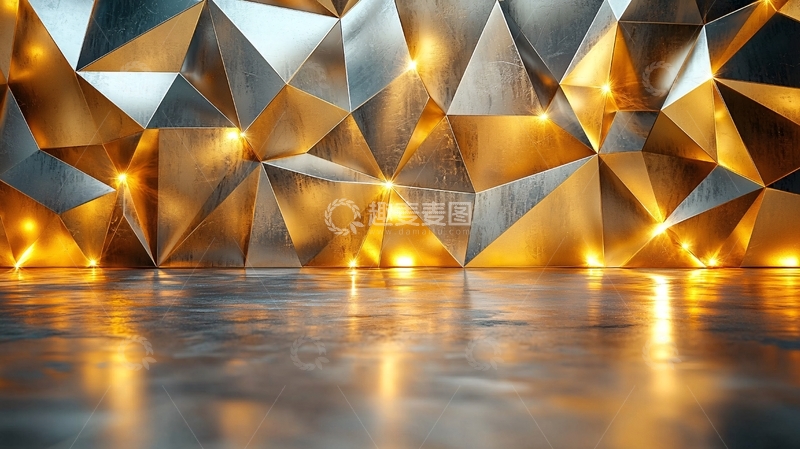 高清大图下载【趣麦麦图】金属质感三角形背景