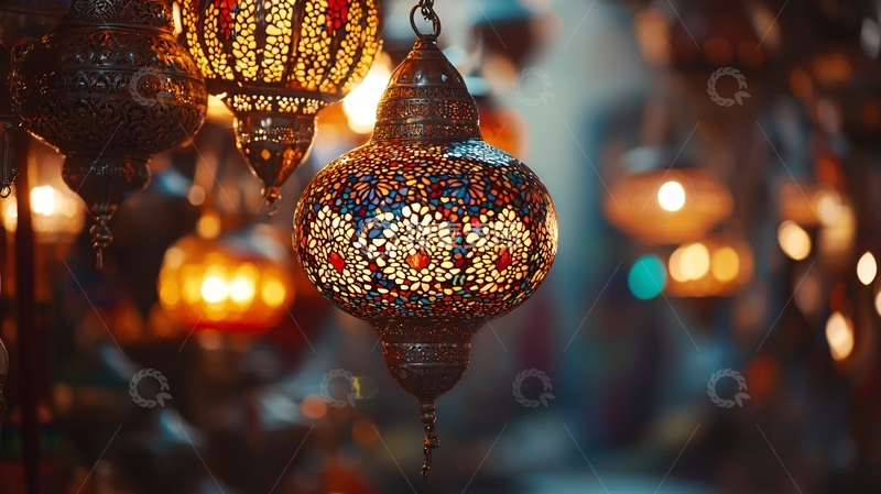 高清大图下载【趣麦麦图】彩色玻璃吊灯