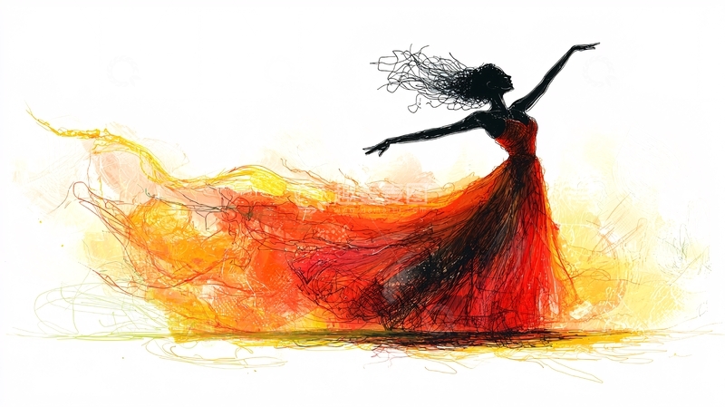 高清大图下载【趣麦麦图】火焰裙舞者
