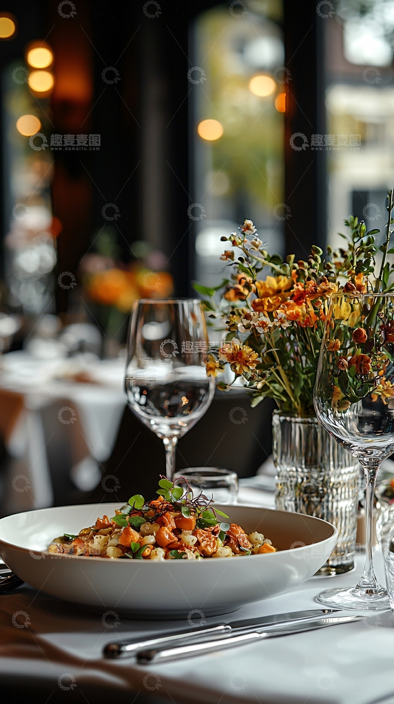 高清大图下载【趣麦麦图】精致的餐厅餐桌布置