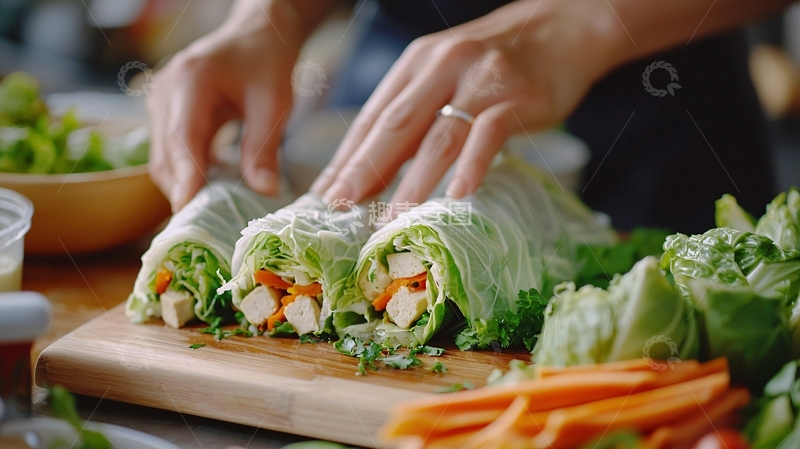 高清大图下载【趣麦麦图】自制生菜卷